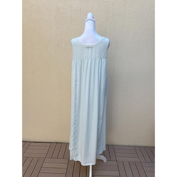 Oscar de la Renta powder blue with white Lace long Night gown - Picture 2 of 8